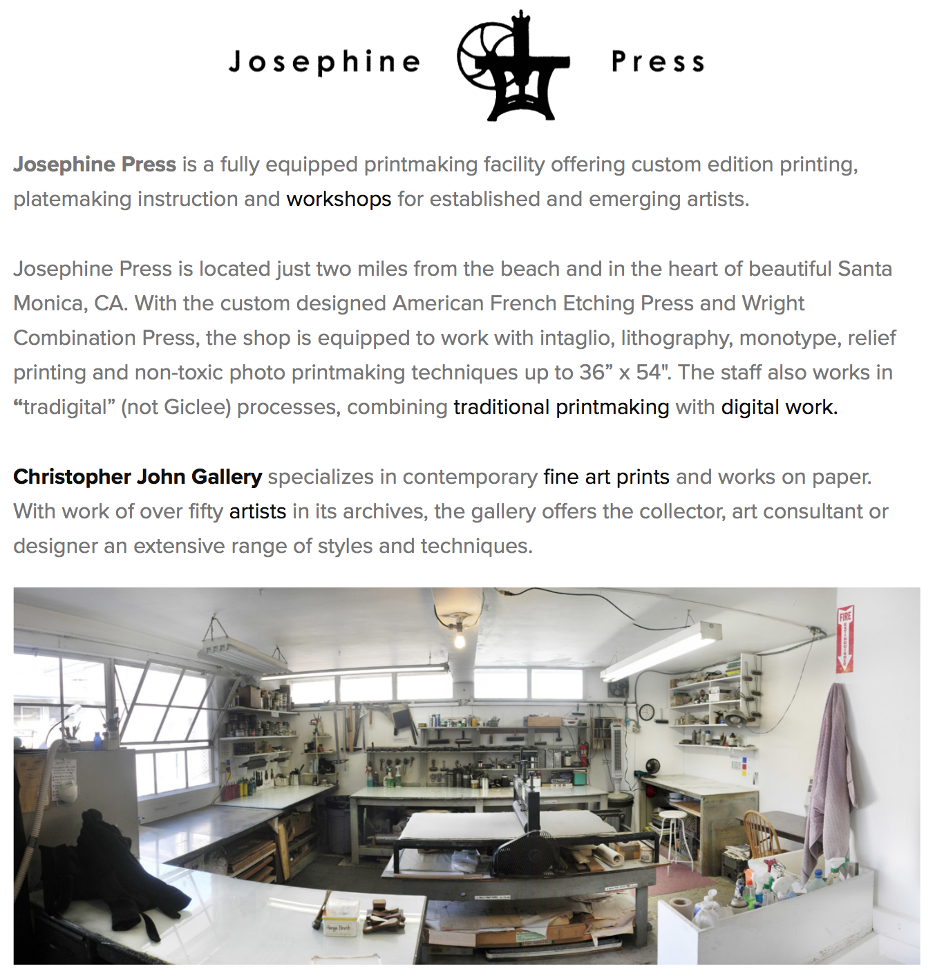 Josephine Press Resource – Santa Barbara Printmakers